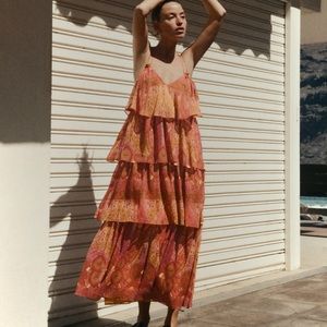 ZARA ruffled Maxi dress